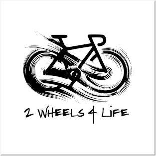 Infinity Bicycle, 2 wheels 4 life - Black Posters and Art